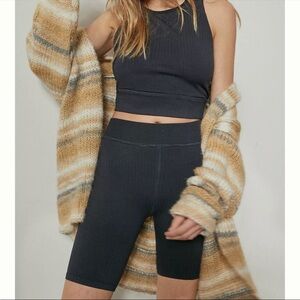 Anthropologie Colorblock Longline bike short Set